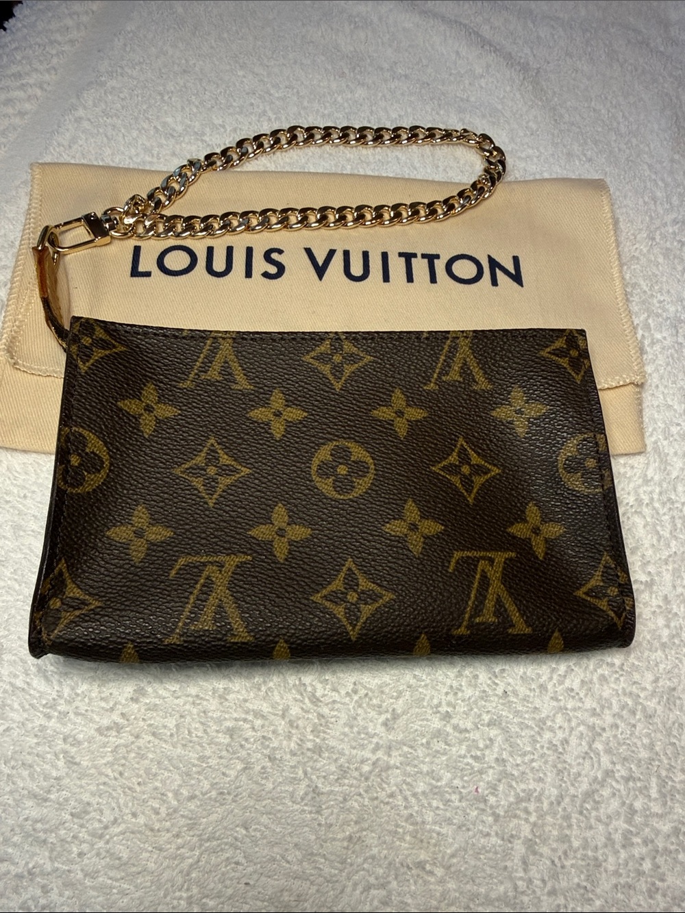 Authentic Louis Vuitton Monogram Bucket PM Accessories Pochette